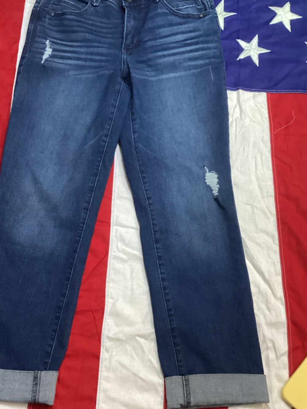 Democracy Dark Blue Distressed Boyfriend Jeans